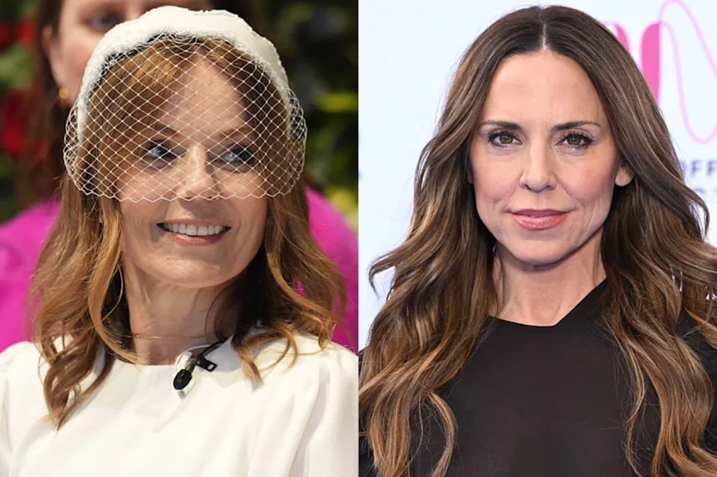 Side by side portraits of Geri Halliwell and Mel C